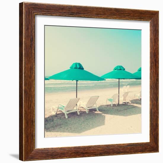 Retro Pastel Beach-Andrekart Photography-Framed Photographic Print