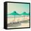 Retro Pastel Beach-Andrekart Photography-Framed Stretched Canvas