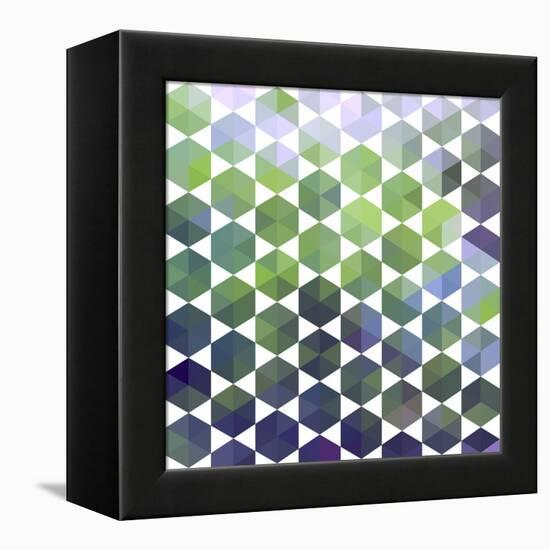 Retro Pattern of Geometric Hexagon Shapes-Little_cuckoo-Framed Stretched Canvas