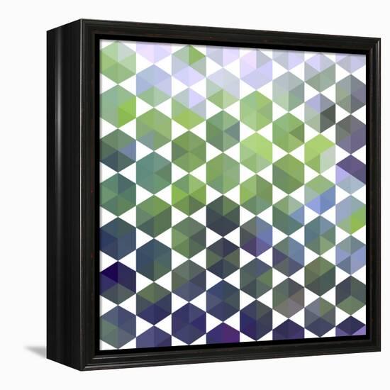 Retro Pattern of Geometric Hexagon Shapes-Little_cuckoo-Framed Stretched Canvas