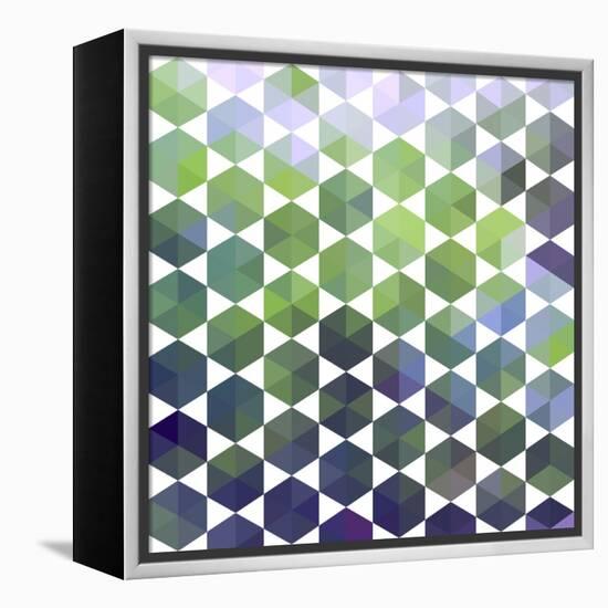 Retro Pattern of Geometric Hexagon Shapes-Little_cuckoo-Framed Stretched Canvas