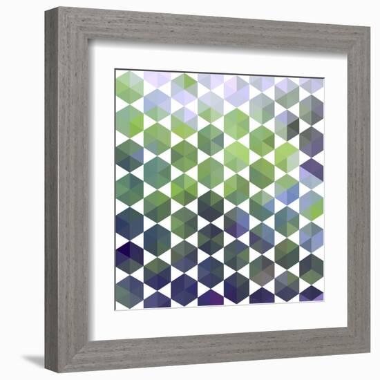 Retro Pattern of Geometric Hexagon Shapes-Little_cuckoo-Framed Art Print