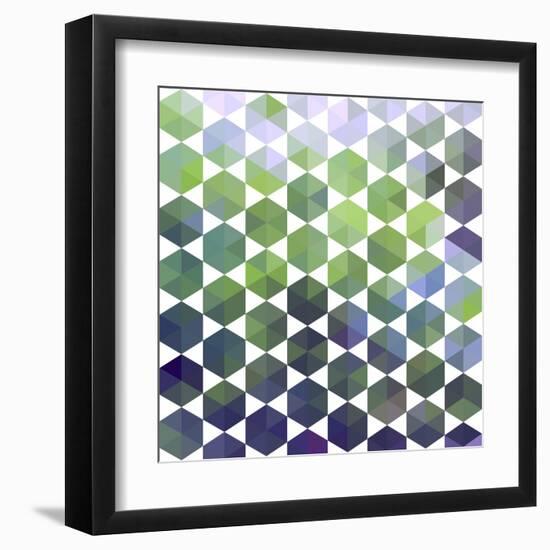 Retro Pattern of Geometric Hexagon Shapes-Little_cuckoo-Framed Art Print