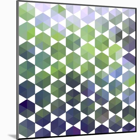 Retro Pattern of Geometric Hexagon Shapes-Little_cuckoo-Mounted Art Print