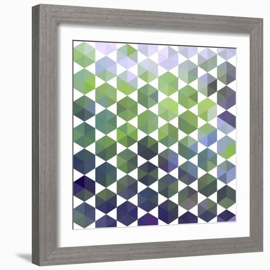 Retro Pattern of Geometric Hexagon Shapes-Little_cuckoo-Framed Art Print