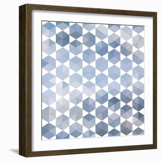 Retro Pattern of Geometric Hexagon Shapes-Little_cuckoo-Framed Art Print