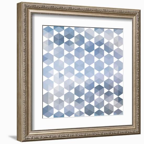 Retro Pattern of Geometric Hexagon Shapes-Little_cuckoo-Framed Art Print