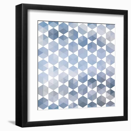 Retro Pattern of Geometric Hexagon Shapes-Little_cuckoo-Framed Art Print