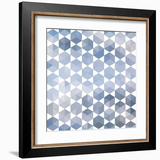 Retro Pattern of Geometric Hexagon Shapes-Little_cuckoo-Framed Art Print