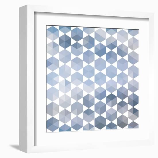 Retro Pattern of Geometric Hexagon Shapes-Little_cuckoo-Framed Art Print