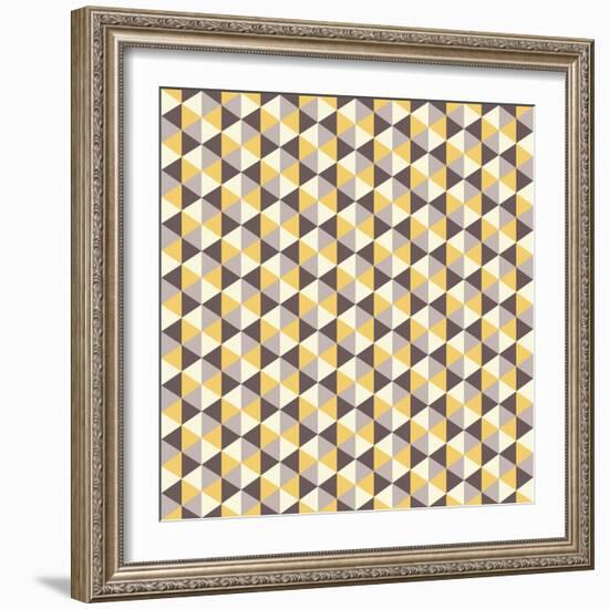 Retro Pattern of Geometric Shapes-Little_cuckoo-Framed Art Print