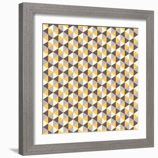 Retro Pattern of Geometric Shapes-Little_cuckoo-Framed Art Print