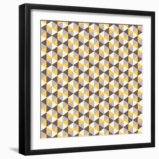 Retro Pattern of Geometric Shapes-Little_cuckoo-Framed Art Print