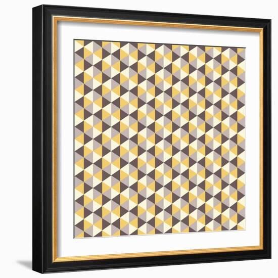 Retro Pattern of Geometric Shapes-Little_cuckoo-Framed Art Print