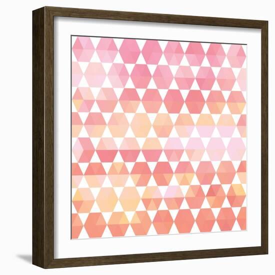 Retro Pattern of Geometric Shapes-Little_cuckoo-Framed Art Print