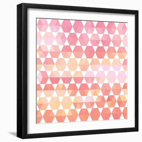 Retro Pattern of Geometric Shapes-Little_cuckoo-Framed Art Print