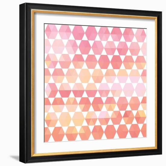 Retro Pattern of Geometric Shapes-Little_cuckoo-Framed Art Print