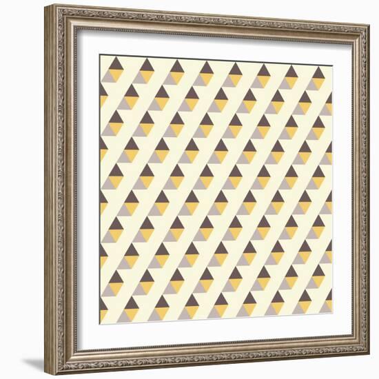 Retro Pattern of Geometric Shapes-Little_cuckoo-Framed Art Print