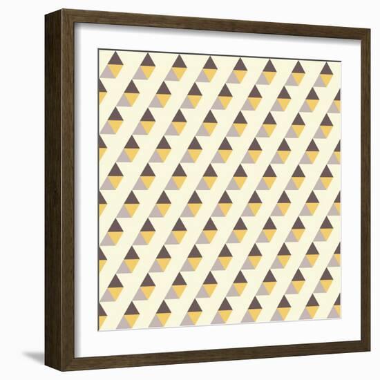 Retro Pattern of Geometric Shapes-Little_cuckoo-Framed Art Print