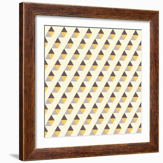 Retro Pattern of Geometric Shapes-Little_cuckoo-Framed Art Print