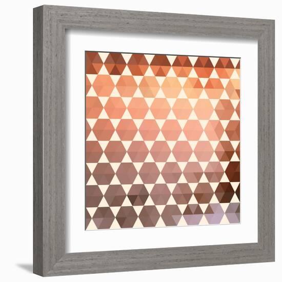 Retro Pattern of Geometric Shapes-Little_cuckoo-Framed Art Print