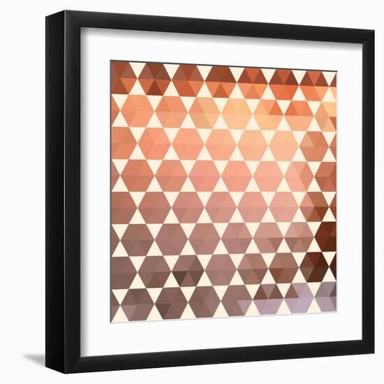 Retro Pattern of Geometric Shapes-Little_cuckoo-Framed Art Print