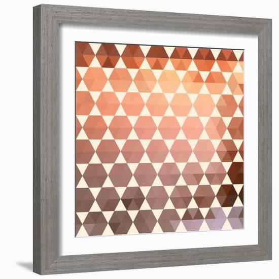 Retro Pattern of Geometric Shapes-Little_cuckoo-Framed Art Print