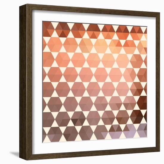 Retro Pattern of Geometric Shapes-Little_cuckoo-Framed Art Print