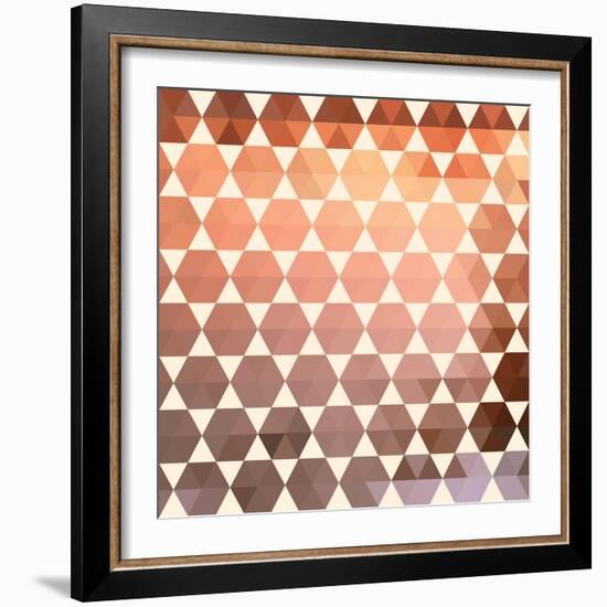 Retro Pattern of Geometric Shapes-Little_cuckoo-Framed Art Print