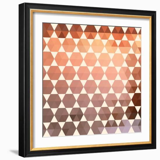 Retro Pattern of Geometric Shapes-Little_cuckoo-Framed Art Print