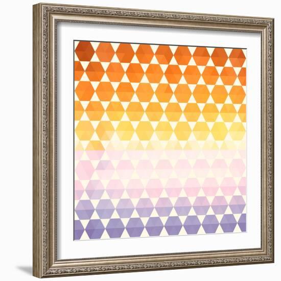 Retro Pattern of Geometric Shapes-Little_cuckoo-Framed Art Print