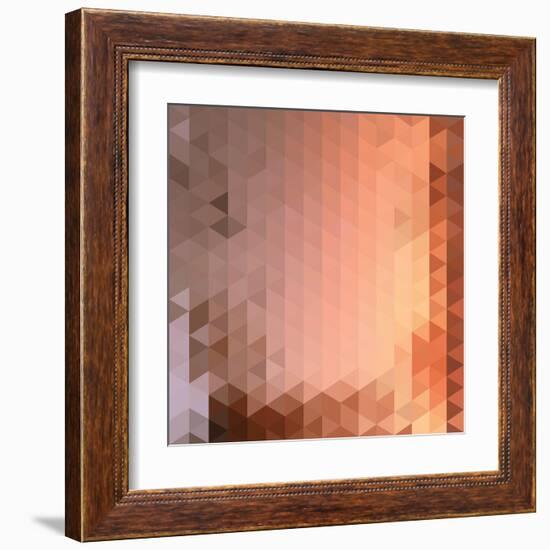 Retro Pattern of Geometric Shapes-Little_cuckoo-Framed Art Print