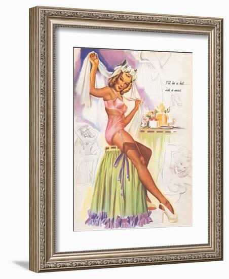 Retro Pin Up, Stockings & Wedding Veil-Freeman Elliott-Framed Art Print