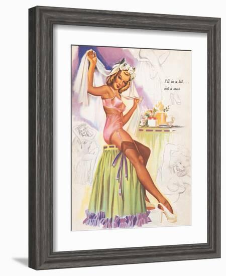 Retro Pin Up, Stockings & Wedding Veil-Freeman Elliott-Framed Art Print