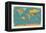 Retro Political Map of the World-Michael Tompsett-Framed Stretched Canvas