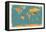 Retro Political Map of the World-Michael Tompsett-Framed Stretched Canvas