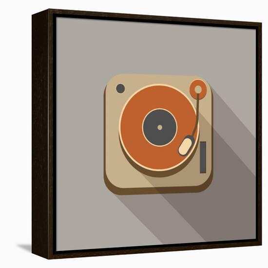 Retro Record Player Icons-YasnaTen-Framed Stretched Canvas