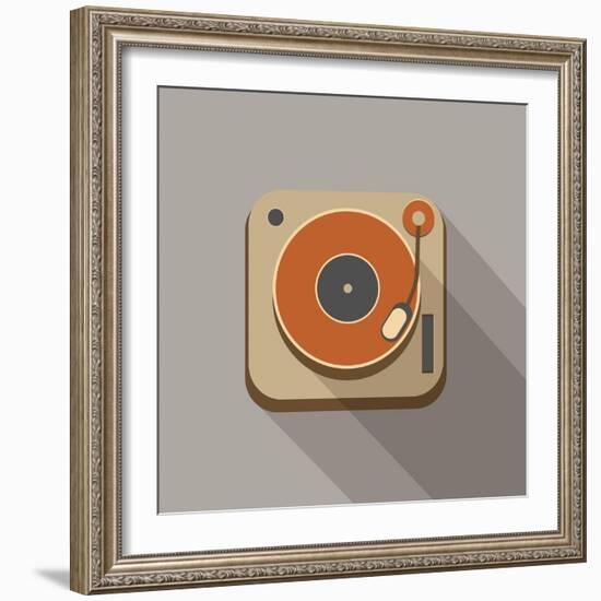 Retro Record Player Icons-YasnaTen-Framed Premium Giclee Print