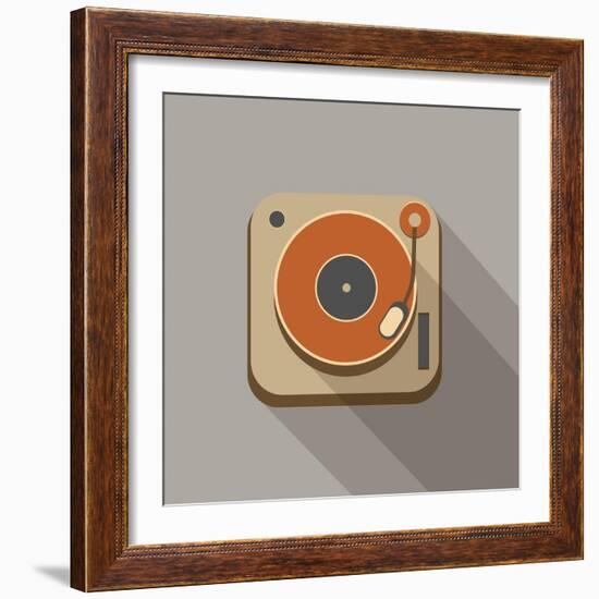 Retro Record Player Icons-YasnaTen-Framed Premium Giclee Print