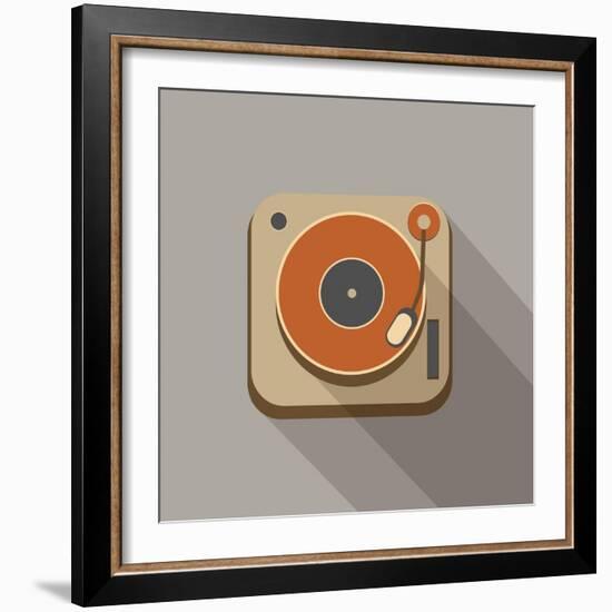 Retro Record Player Icons-YasnaTen-Framed Premium Giclee Print