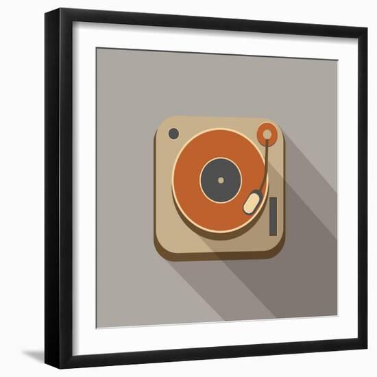 Retro Record Player Icons-YasnaTen-Framed Premium Giclee Print