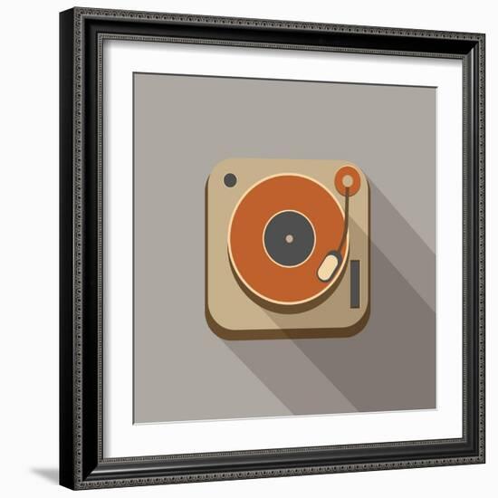 Retro Record Player Icons-YasnaTen-Framed Premium Giclee Print