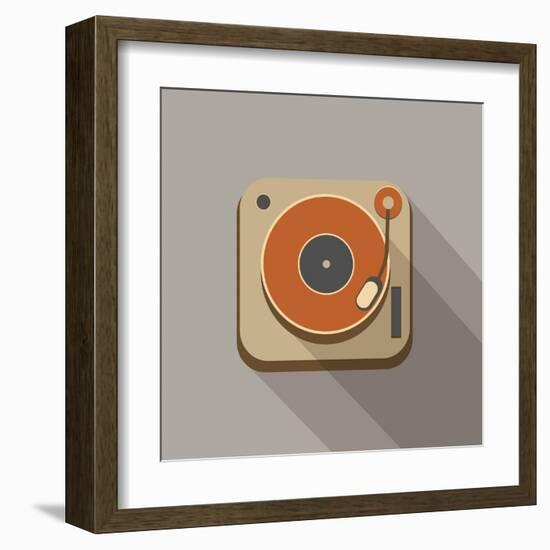 Retro Record Player Icons-YasnaTen-Framed Art Print