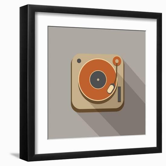 Retro Record Player Icons-YasnaTen-Framed Art Print