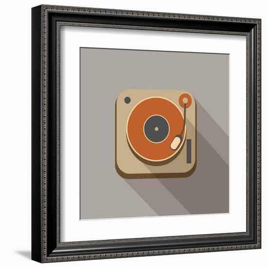 Retro Record Player Icons-YasnaTen-Framed Art Print