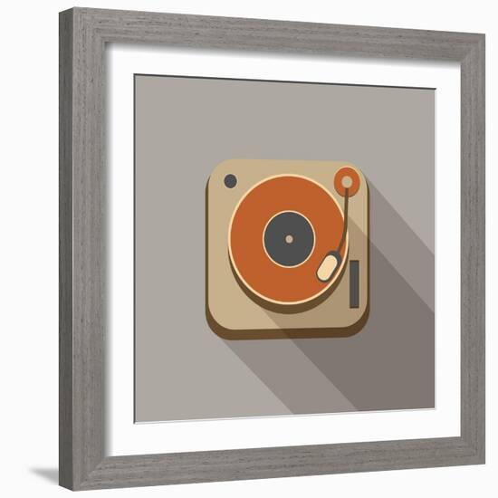 Retro Record Player Icons-YasnaTen-Framed Art Print