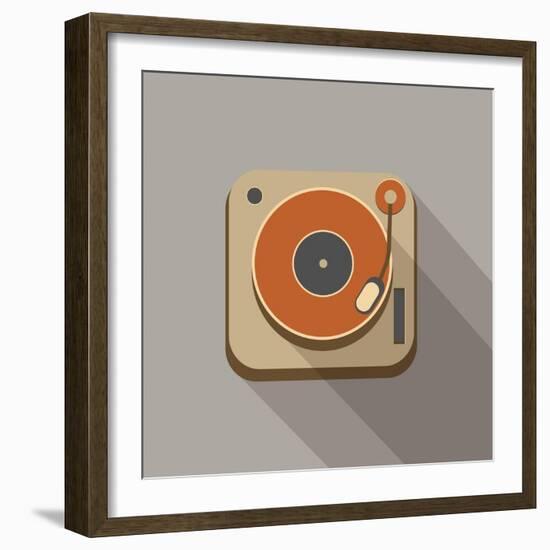 Retro Record Player Icons-YasnaTen-Framed Art Print