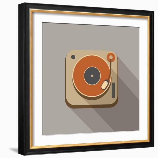 Retro Record Player Icons-YasnaTen-Framed Art Print