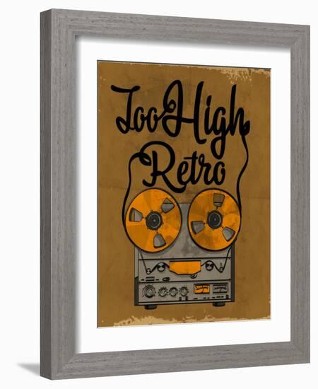 Retro Record Player With Wording 2-studiohome-Framed Art Print