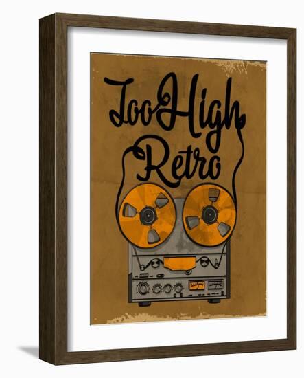 Retro Record Player With Wording 2-studiohome-Framed Art Print